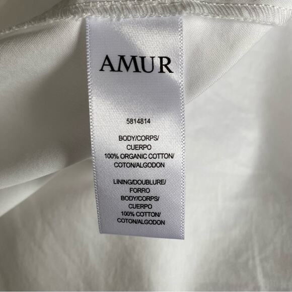 Amur Mailka Embroidered Cutout Sateen White Midi Dress size 4 - Picture 10 of 10